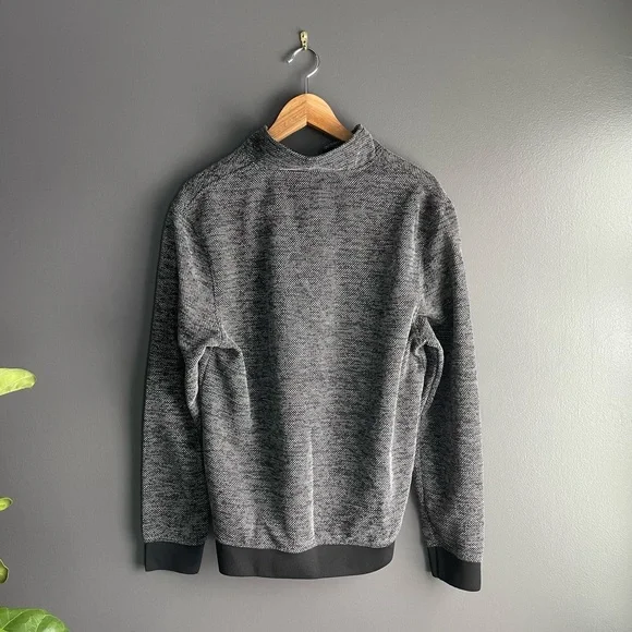 Vince Camuto Quarter Zip Black and White Performance Pullover - Picture 2 of 6